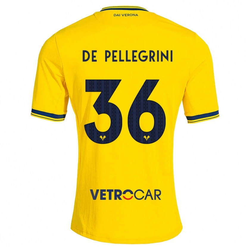 Danxen Mujer Camiseta Erika De Pellegrini #36 Amarillo Rojo 2ª Equipación 2026/27 La Camisa