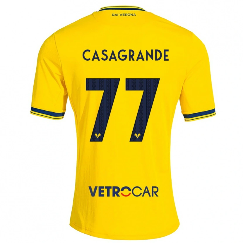 Danxen Mujer Camiseta Tommaso Casagrande #77 Amarillo Rojo 2ª Equipación 2026/27 La Camisa