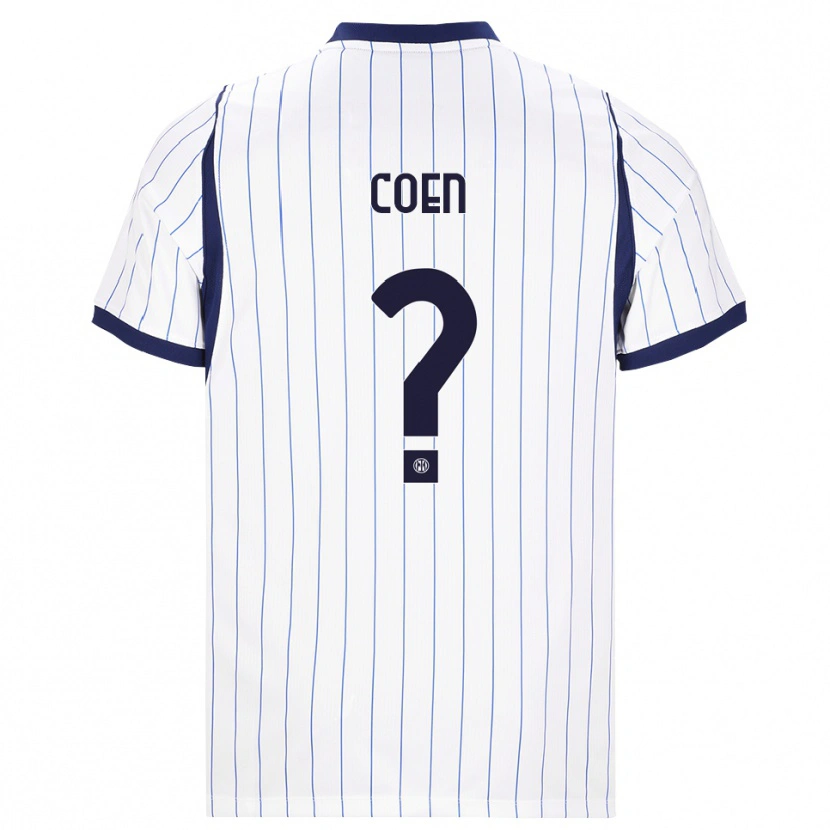 Danxen Mujer Camiseta Joshua Coen #0 Blanco Azul Marino 2ª Equipación 2026/27 La Camisa