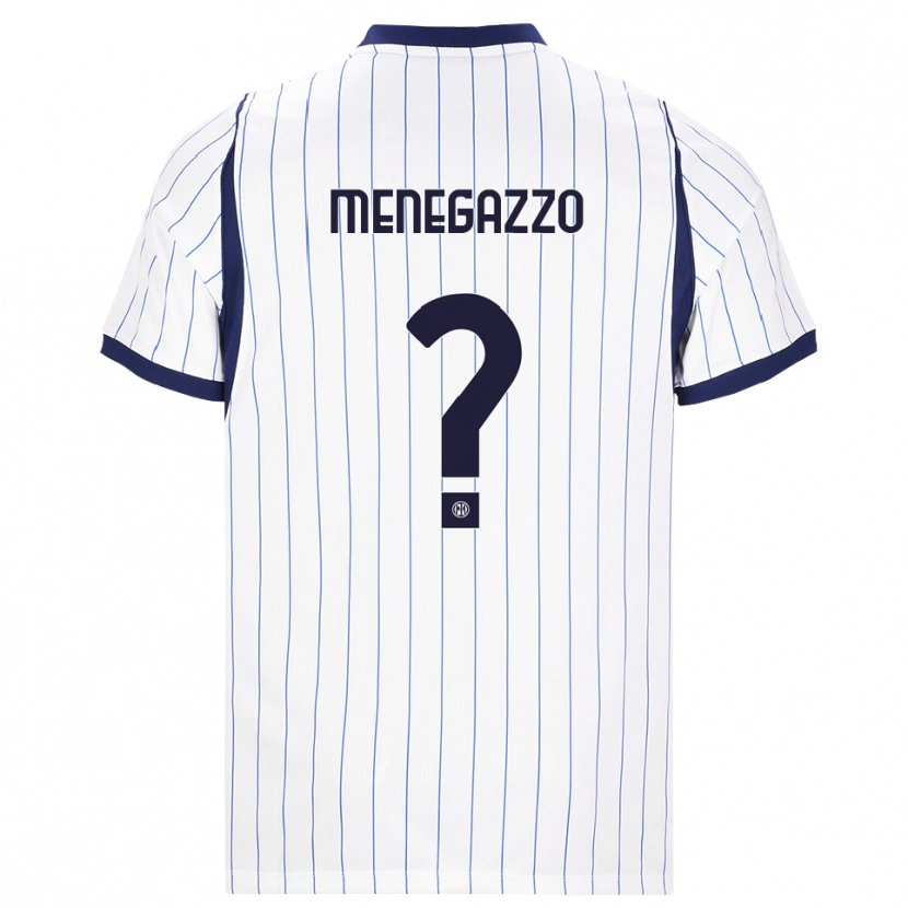 Danxen Mujer Camiseta Leonardo Menegazzo #0 Blanco Azul Marino 2ª Equipación 2026/27 La Camisa