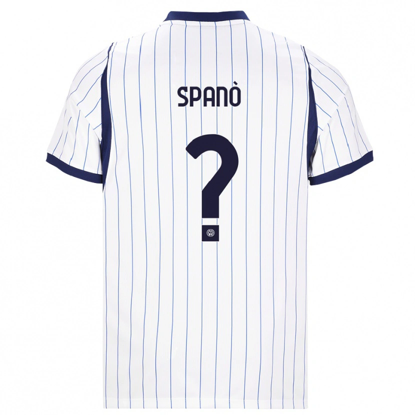 Danxen Mujer Camiseta Samuele Spanò #0 Blanco Azul Marino 2ª Equipación 2026/27 La Camisa