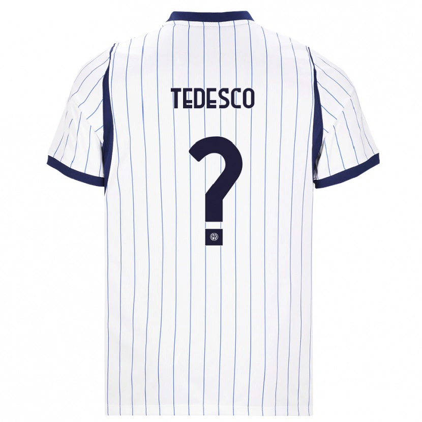 Danxen Mujer Camiseta Gabriel Tedesco #0 Blanco Azul Marino 2ª Equipación 2026/27 La Camisa