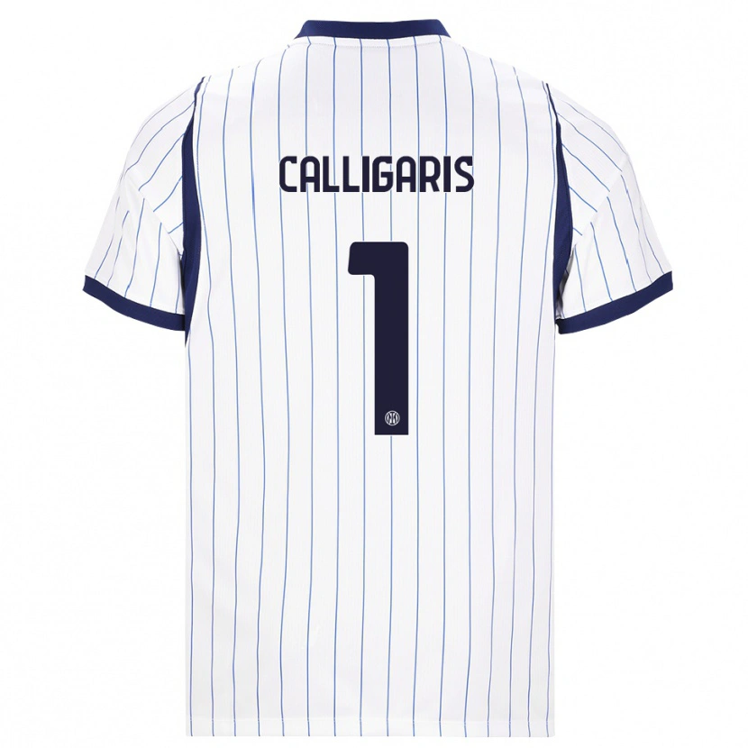 Danxen Mujer Camiseta Alessandro Calligaris #1 Blanco Azul Marino 2ª Equipación 2026/27 La Camisa