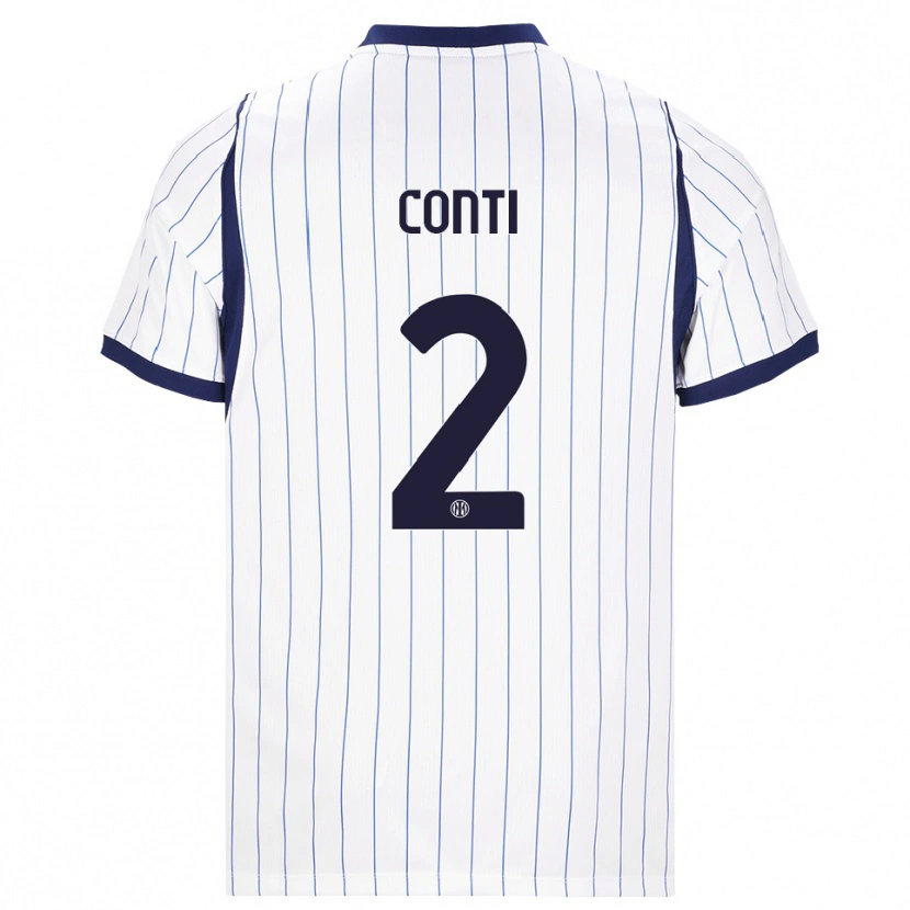 Danxen Mujer Camiseta Arturo Conti #2 Blanco Azul Marino 2ª Equipación 2026/27 La Camisa
