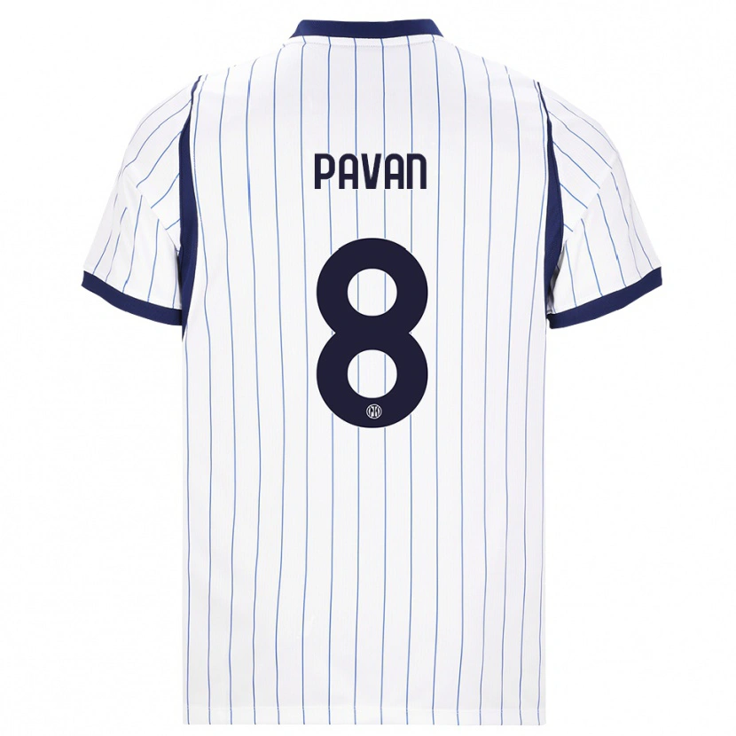 Danxen Mujer Camiseta Matilde Pavan #8 Blanco Azul Marino 2ª Equipación 2026/27 La Camisa