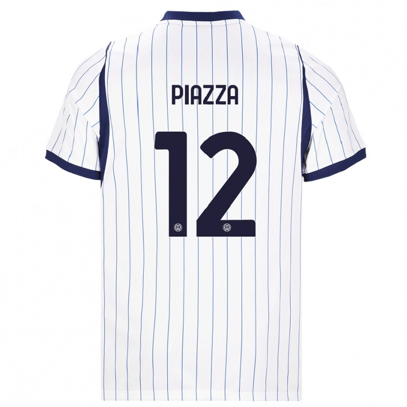 Danxen Mujer Camiseta Alessia Piazza #12 Blanco Azul Marino 2ª Equipación 2026/27 La Camisa