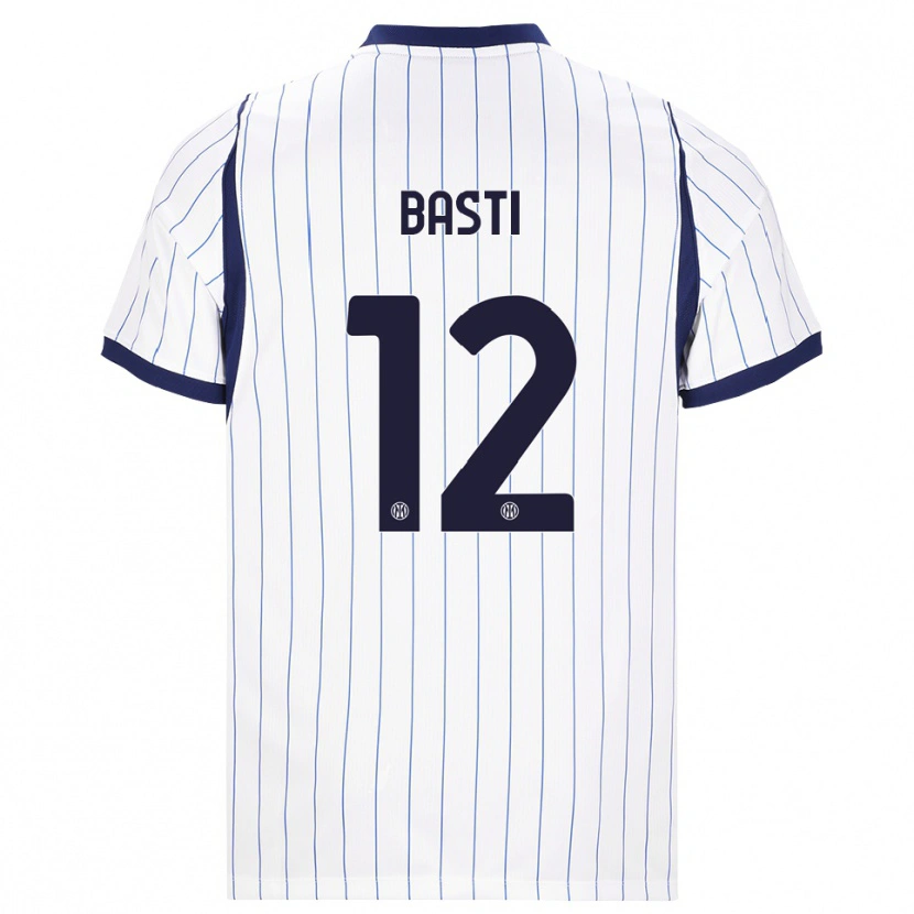Danxen Mujer Camiseta Matteo Basti #12 Blanco Azul Marino 2ª Equipación 2026/27 La Camisa