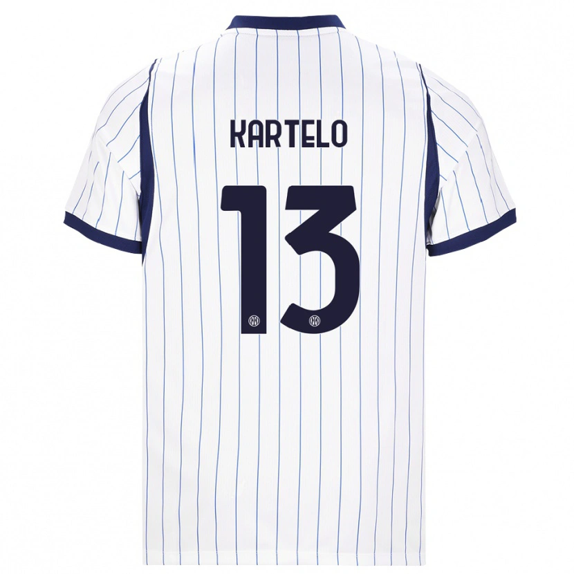 Danxen Mujer Camiseta Dominik Kartelo #13 Blanco Azul Marino 2ª Equipación 2026/27 La Camisa