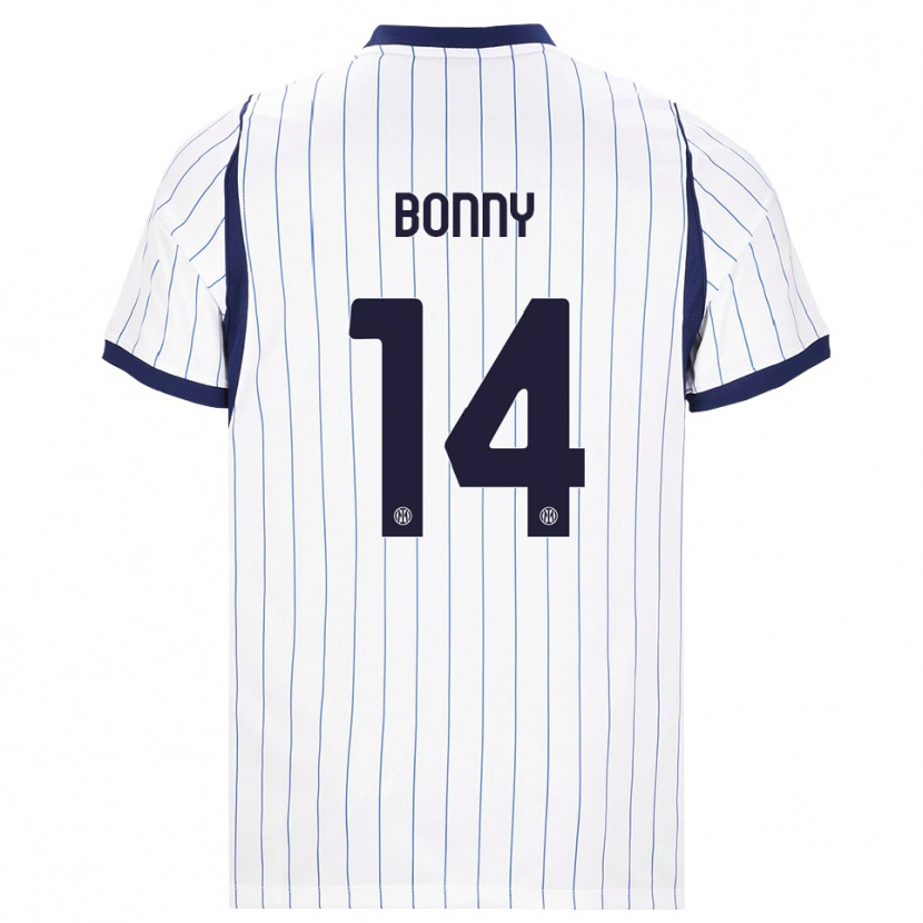 Danxen Mujer Camiseta Ange-Yoan Bonny #14 Blanco Azul Marino 2ª Equipación 2026/27 La Camisa