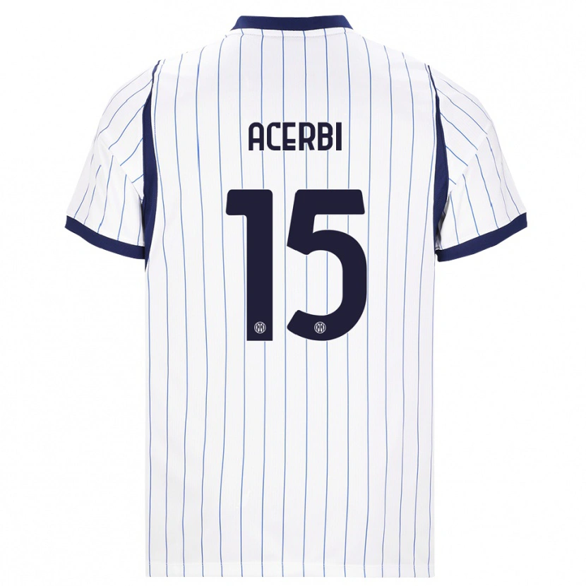 Danxen Mujer Camiseta Francesco Acerbi #15 Blanco Azul Marino 2ª Equipación 2026/27 La Camisa