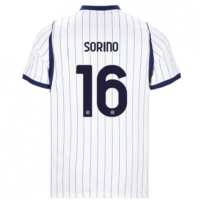 Danxen Mujer Camiseta Davide Sorino #16 Blanco Azul Marino 2ª Equipación 2026/27 La Camisa