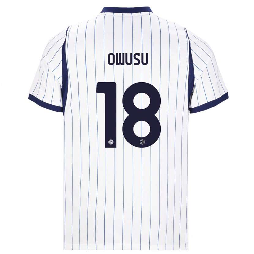 Danxen Mujer Camiseta Wilberforce Owusu #18 Blanco Azul Marino 2ª Equipación 2026/27 La Camisa