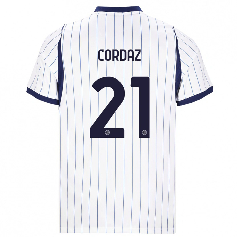 Danxen Mujer Camiseta Alex Cordaz #21 Blanco Azul Marino 2ª Equipación 2026/27 La Camisa