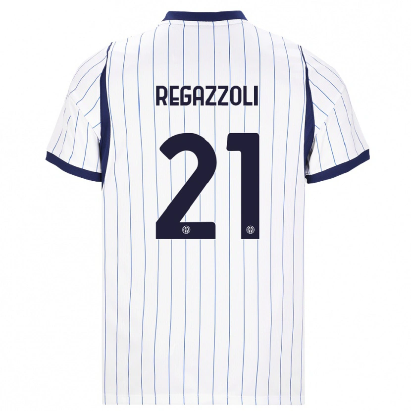 Danxen Mujer Camiseta Alice Regazzoli #21 Blanco Azul Marino 2ª Equipación 2026/27 La Camisa