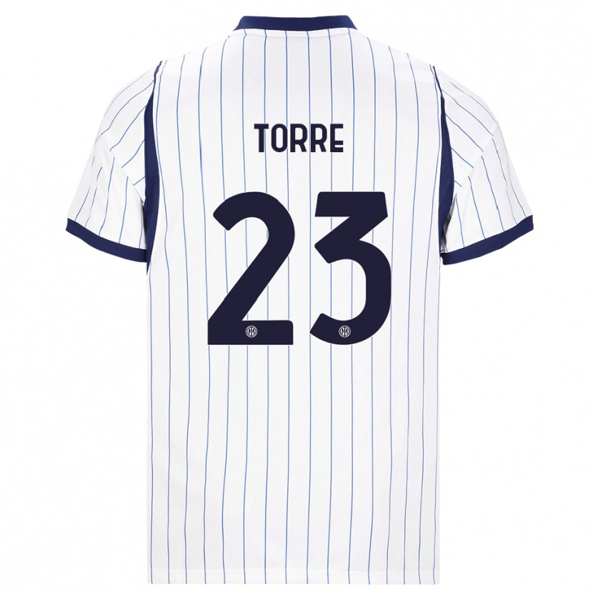 Danxen Mujer Camiseta Pietro La Torre #23 Blanco Azul Marino 2ª Equipación 2026/27 La Camisa