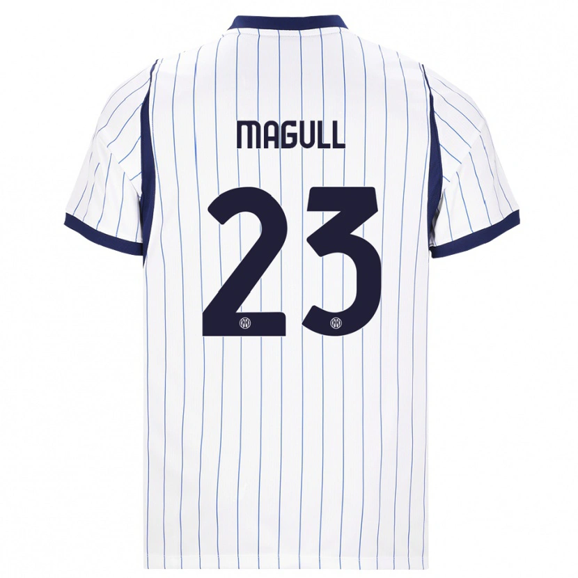 Danxen Mujer Camiseta Lina Magull #23 Blanco Azul Marino 2ª Equipación 2026/27 La Camisa