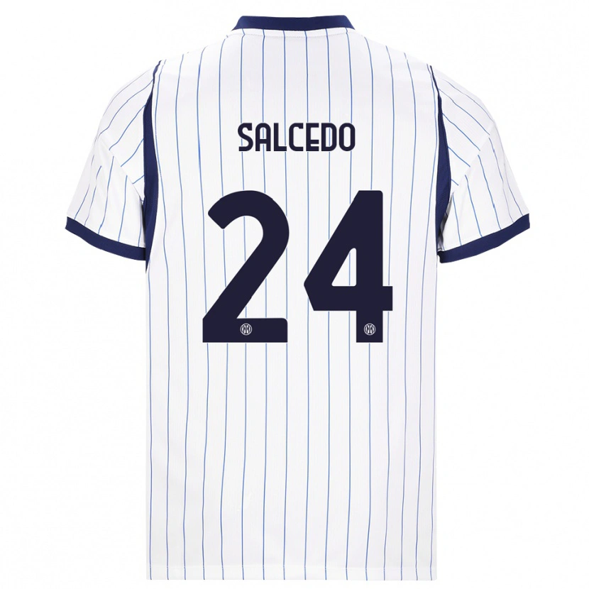 Danxen Mujer Camiseta Eddie Salcedo #24 Blanco Azul Marino 2ª Equipación 2026/27 La Camisa