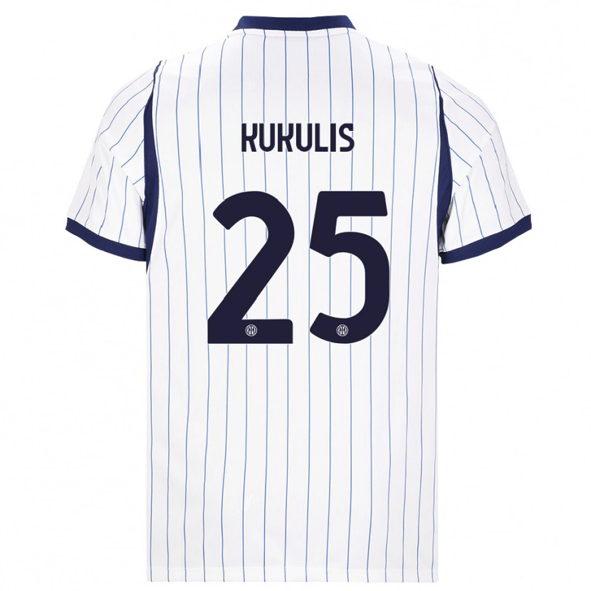Danxen Mujer Camiseta Roberts Kukulis #25 Blanco Azul Marino 2ª Equipación 2026/27 La Camisa