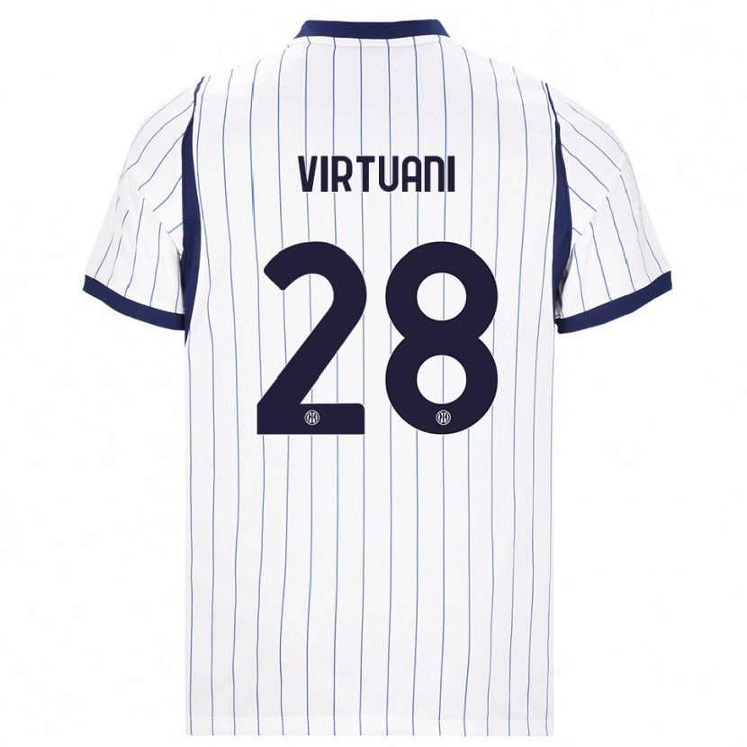Danxen Mujer Camiseta Marco Virtuani #28 Blanco Azul Marino 2ª Equipación 2026/27 La Camisa
