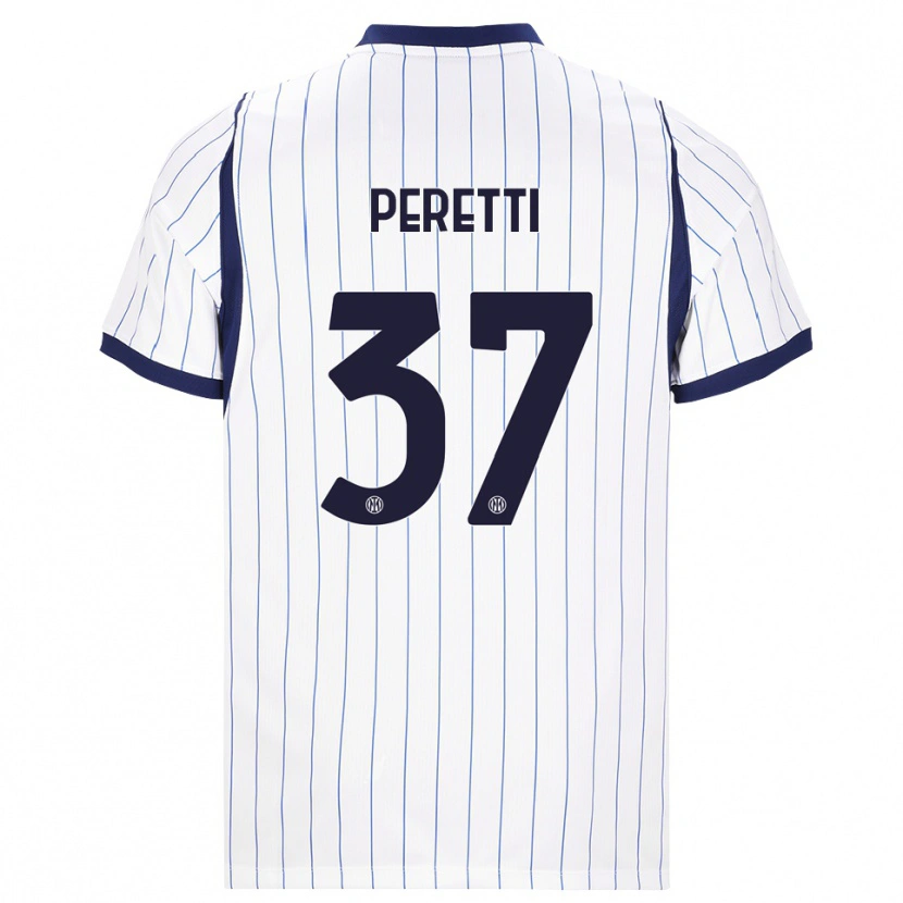 Danxen Mujer Camiseta Lorenzo Peretti #37 Blanco Azul Marino 2ª Equipación 2026/27 La Camisa