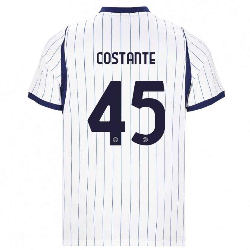 Danxen Mujer Camiseta Umberto Costante #45 Blanco Azul Marino 2ª Equipación 2026/27 La Camisa