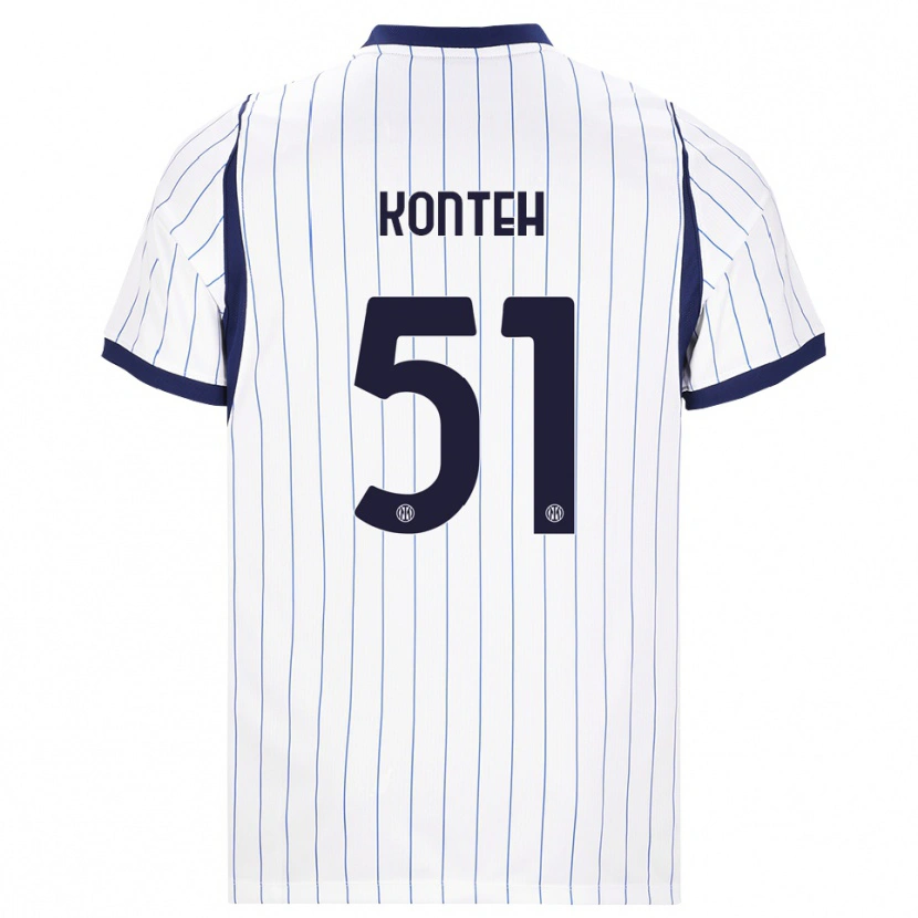 Danxen Mujer Camiseta Amadou Konteh #51 Blanco Azul Marino 2ª Equipación 2026/27 La Camisa