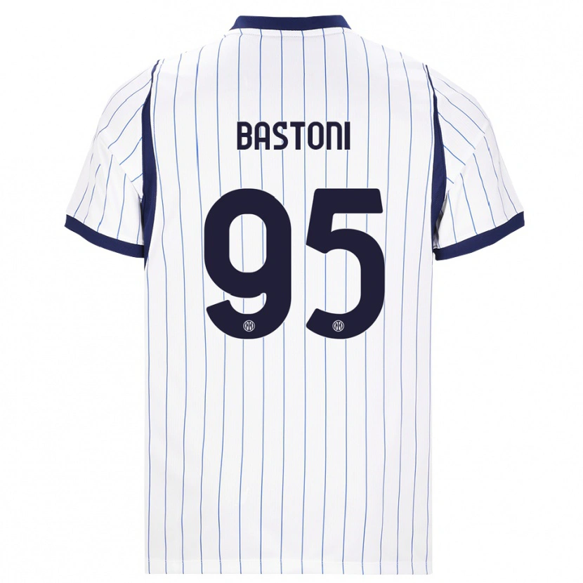 Danxen Mujer Camiseta Alessandro Bastoni #95 Blanco Azul Marino 2ª Equipación 2026/27 La Camisa