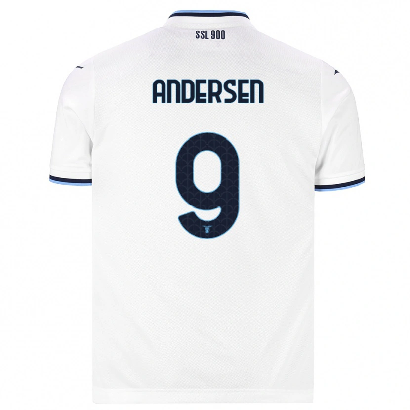 Danxen Mujer Camiseta Signe Holt Andersen #9 Blanco Azul Marino 2ª Equipación 2026/27 La Camisa