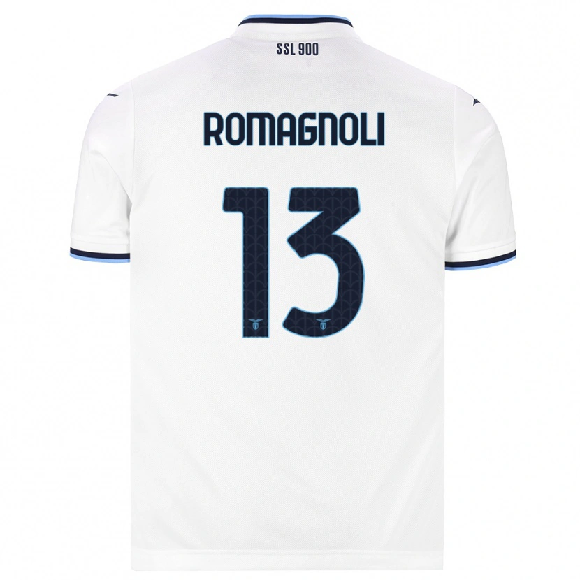 Danxen Mujer Camiseta Alessio Romagnoli #13 Blanco Azul Marino 2ª Equipación 2026/27 La Camisa