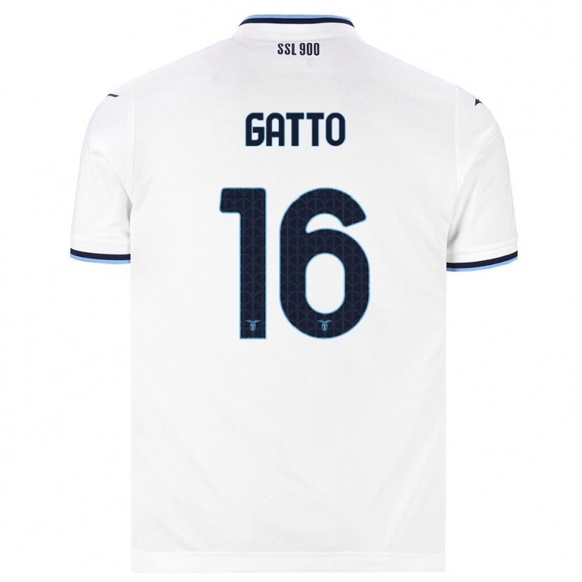 Danxen Mujer Camiseta Francesco Gatto #16 Blanco Azul Marino 2ª Equipación 2026/27 La Camisa