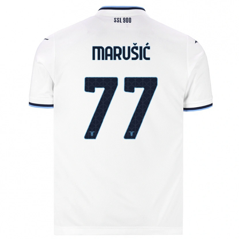 Danxen Mujer Camiseta Adam Marusic #77 Blanco Azul Marino 2ª Equipación 2026/27 La Camisa