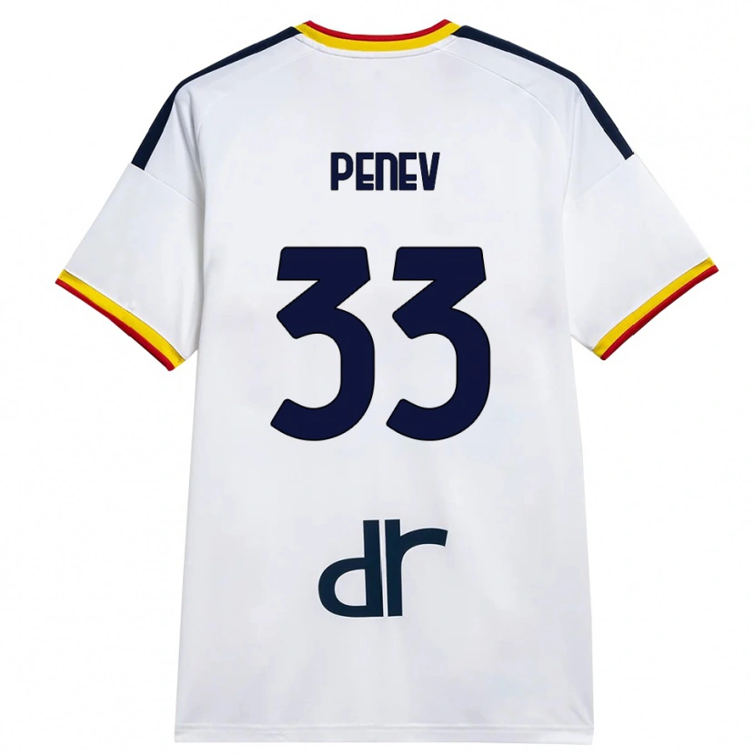 Danxen Mujer Camiseta Plamen Penev #33 Blanco Amarillo Rojo 2ª Equipación 2026/27 La Camisa
