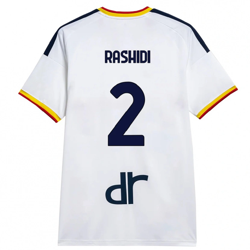 Danxen Mujer Camiseta William Rashidi #2 Blanco Amarillo Rojo 2ª Equipación 2026/27 La Camisa