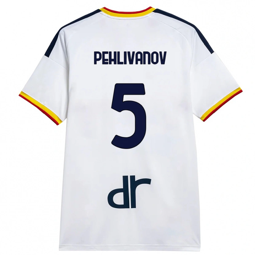 Danxen Mujer Camiseta Cristian Pehlivanov #5 Blanco Amarillo Rojo 2ª Equipación 2026/27 La Camisa