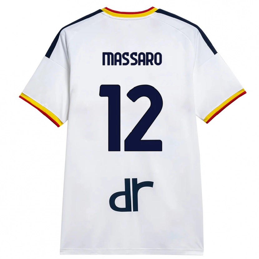 Danxen Mujer Camiseta Gianmaria Massaro #12 Blanco Amarillo Rojo 2ª Equipación 2026/27 La Camisa