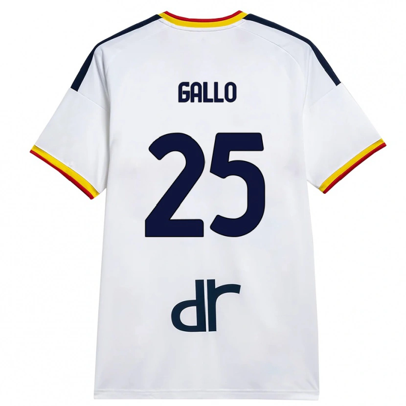 Danxen Mujer Camiseta Antonino Gallo #25 Blanco Amarillo Rojo 2ª Equipación 2026/27 La Camisa