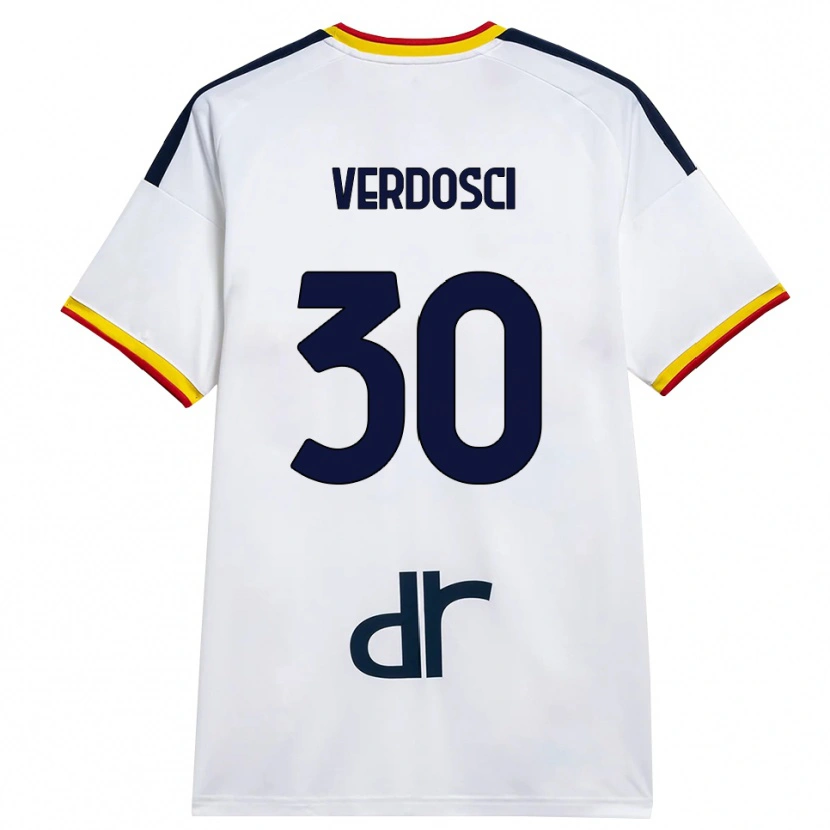 Danxen Mujer Camiseta Simone Verdosci #30 Blanco Amarillo Rojo 2ª Equipación 2026/27 La Camisa