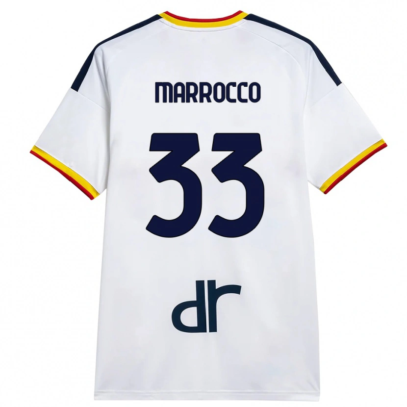 Danxen Mujer Camiseta Iacopo Marrocco #33 Blanco Amarillo Rojo 2ª Equipación 2026/27 La Camisa