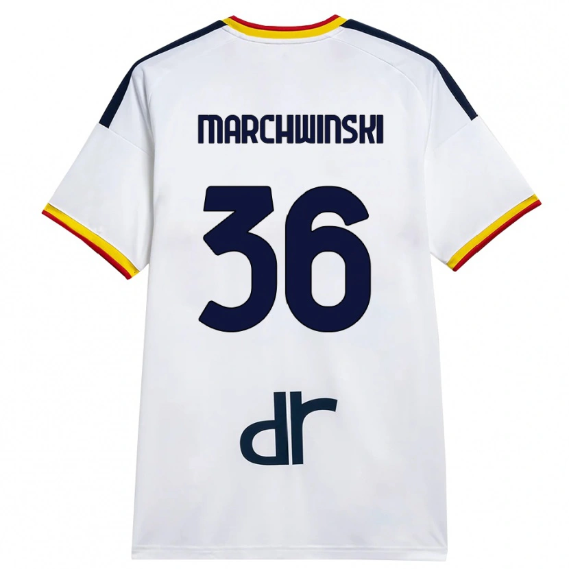 Danxen Mujer Camiseta Filip Marchwinski #36 Blanco Amarillo Rojo 2ª Equipación 2026/27 La Camisa