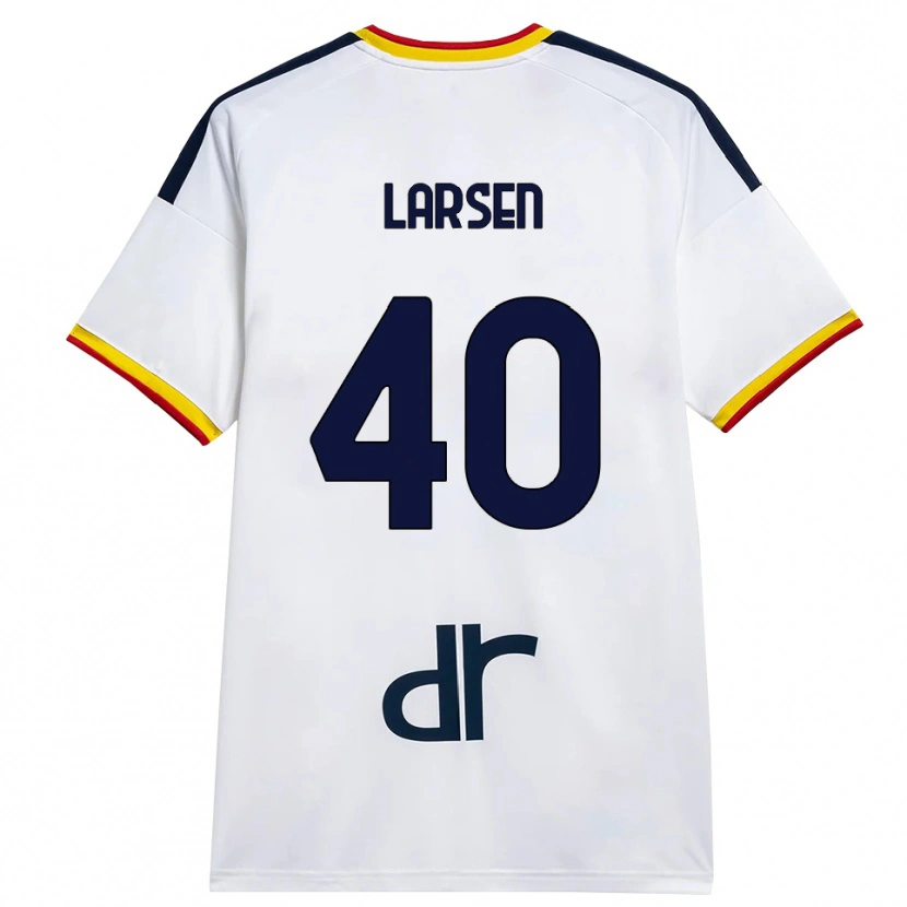 Danxen Mujer Camiseta Emil Larsen #40 Blanco Amarillo Rojo 2ª Equipación 2026/27 La Camisa