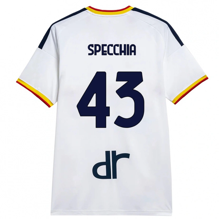 Danxen Mujer Camiseta Marco Specchia #43 Blanco Amarillo Rojo 2ª Equipación 2026/27 La Camisa