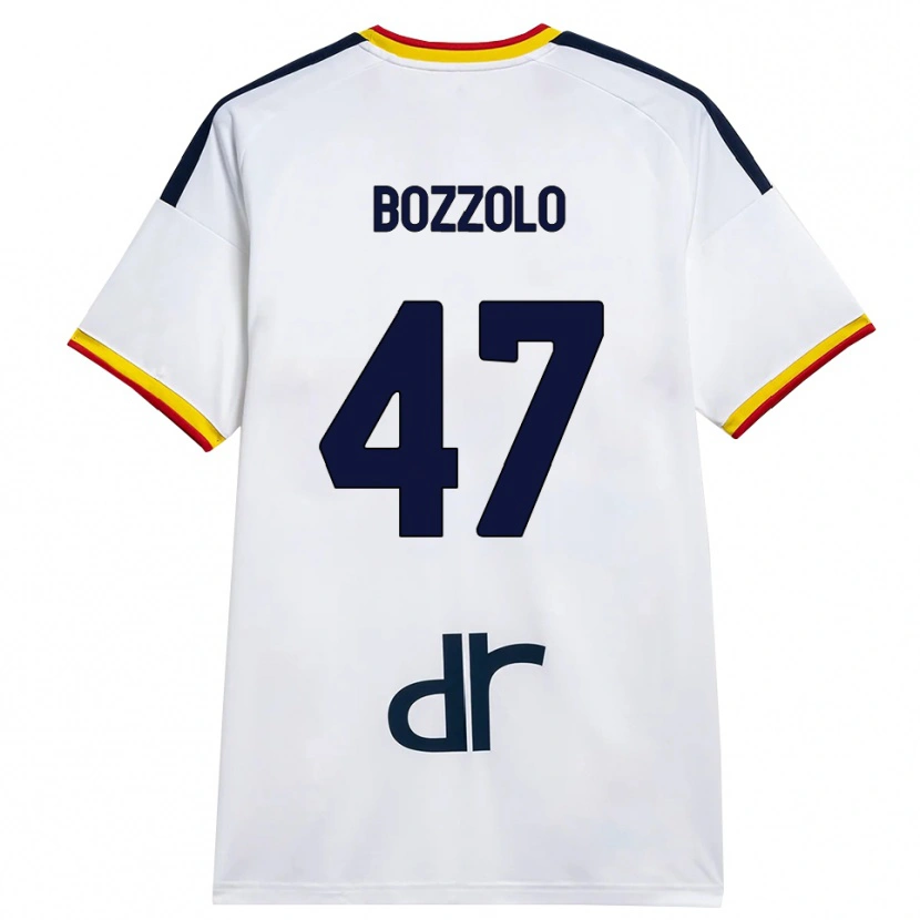 Danxen Mujer Camiseta Alessandro Bozzolo #47 Blanco Amarillo Rojo 2ª Equipación 2026/27 La Camisa