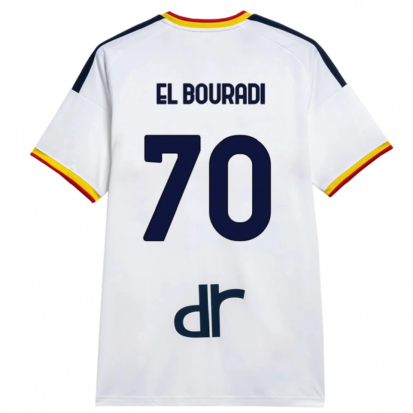 Danxen Mujer Camiseta Walid El Bouradi #70 Blanco Amarillo Rojo 2ª Equipación 2026/27 La Camisa