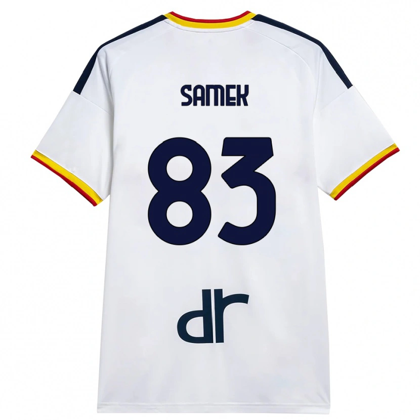 Danxen Mujer Camiseta Daniel Samek #83 Blanco Amarillo Rojo 2ª Equipación 2026/27 La Camisa