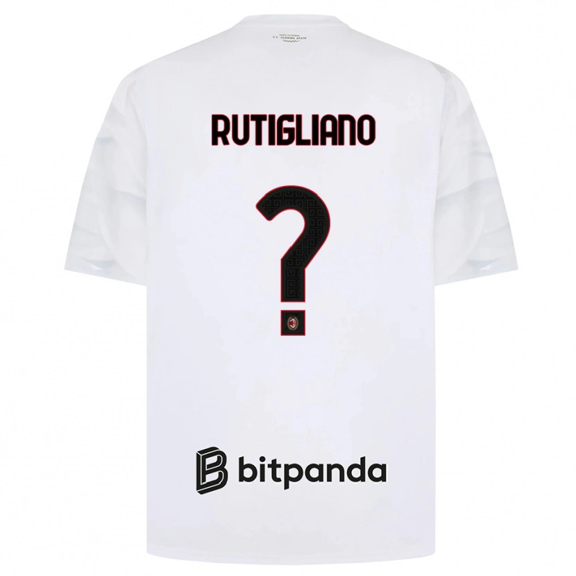 Danxen Mujer Camiseta Samuele Rutigliano #0 Blanco Rojo Negro 2ª Equipación 2026/27 La Camisa