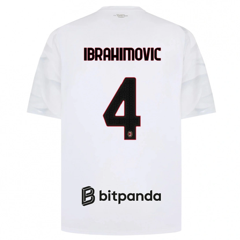 Danxen Mujer Camiseta Vincent Ibrahimović #4 Blanco Rojo Negro 2ª Equipación 2026/27 La Camisa