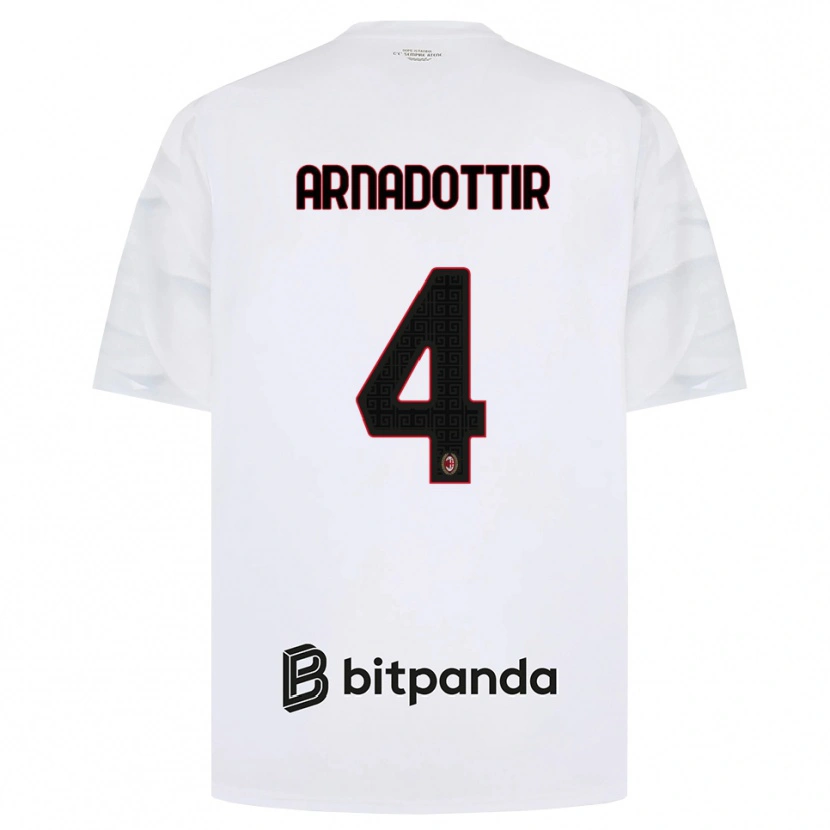 Danxen Mujer Camiseta Guony Arnadottir #4 Blanco Rojo Negro 2ª Equipación 2026/27 La Camisa