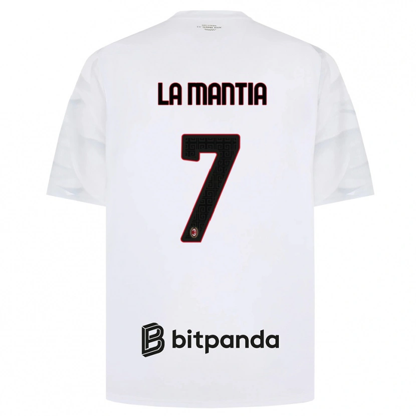 Danxen Mujer Camiseta Simon La Mantia #7 Blanco Rojo Negro 2ª Equipación 2026/27 La Camisa