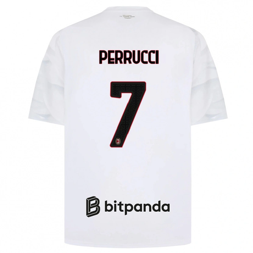 Danxen Mujer Camiseta Vincenzo Perrucci #7 Blanco Rojo Negro 2ª Equipación 2026/27 La Camisa
