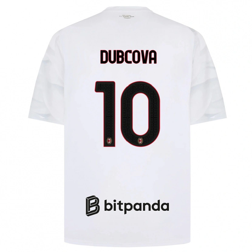 Danxen Mujer Camiseta Kamila Dubcova #10 Blanco Rojo Negro 2ª Equipación 2026/27 La Camisa